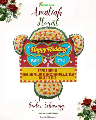 Karangan Papan Bunga Pernikahan di Jemur Wonosari